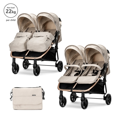 Д.КОЛИЧКА DUO BEIGE до 22 кг за близнаци