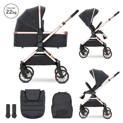Д.КОЛИЧКА REYA 2in1 BLACK до 22 кг с реверсивна др