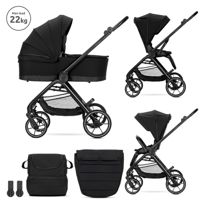Д.КОЛИЧКА VENICE 2в1 до 22 кг BLACK с кош за новор