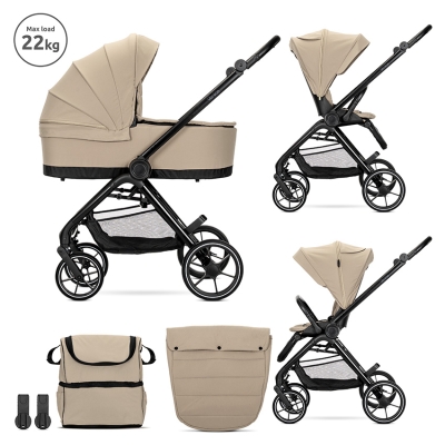 Д.КОЛИЧКА VENICE 2в1 до 22 кг BEIGE с кош за новор