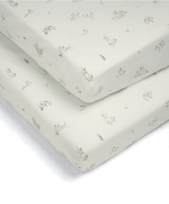 Mamas & Papas Долен чаршаф с ластик за легло комплект 2 броя 70x142см - Bunny/Fox