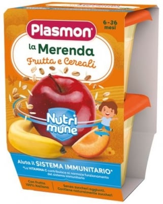 Млечен десерт Plasmon - Нутримюн, микс плодове и овесени ядки, 2*120гр 3831
