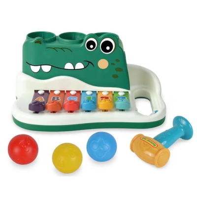 Бебешки ксилофон с топчета Крокодил RJ6807A