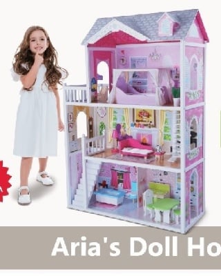 Дървена Къща за кукли Aria 4107