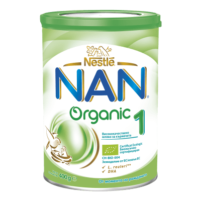 Nestlé® NAN® Organic 1, Висококачествено обогатено мляко за кърмачета, от момента на раждането,400 гр.    