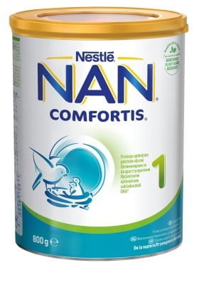 Nestlé® NAN ® Comfortis 1,  Висококачествено обогатено мляко на прах подходящо за консумация от момента на раждането, 800 гр.