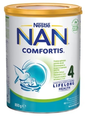 Nestlé® NAN ® Comfortis 4, Висококачествено обогатено преходно мляко на прах за малки деца, след 2-рата годинка, 800 гр.
