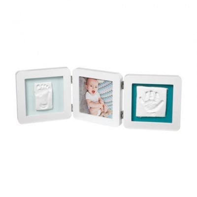 BABY ART Рамка за снимка и отпечатък на ръчичка и краче My Baby Touch, Бяла (паспарту в 4 цвята)00015.006