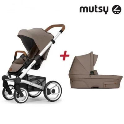 Пакет Шаси Mutsy Nio Standard + Кош за новородено и Седалка със сенник Mutsy Nio Adventure Dune Grey