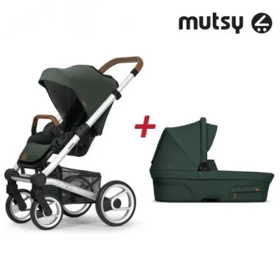 Пакет Шаси Mutsy Nio Standard + Кош за новородено и Седалка със сенник Mutsy Nio Adventure Pine Green