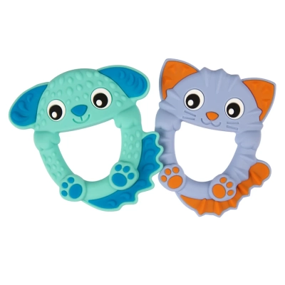 Силиконови гризалки Животни Playgro, 2 бр за 2 етапа, 3м+ 0358