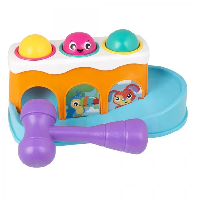 Активна играчка с 3 цветни дрънкащи топки и лек чук от Playgro за деца над 1 година 0728