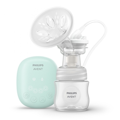 Единична електрическа помпа за изцеждане на кърма Philips AVENT Essential SCF323/11, с мек силиконов уплътнител с унифициран размер 0614.001