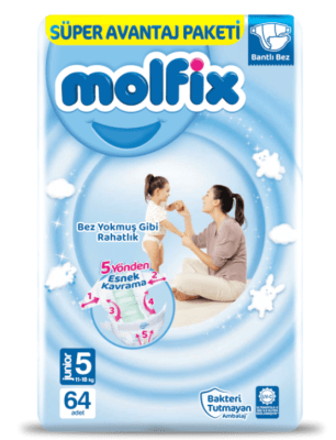 Бебешки пелени Molfix Giga Pack - Junior 5, 11-18 кг.78броя