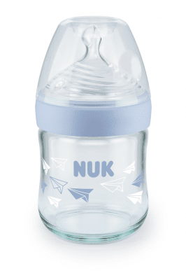 NUK NATURE SENSE шише стъклено 120мл. силиконов биберон 0-6м S Арт.№ 10.747.088 