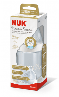 NUK NATURE SENSE шише РР 260мл. силиконов биберон 6-18м M /бяло/ Арт.№ 10.741.757