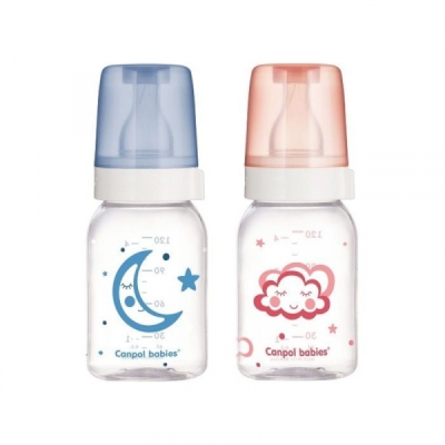 Стъклено шише 120 мл с биберон