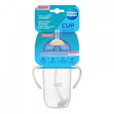 Чаша нетеч със сламка и дръжки 270мл