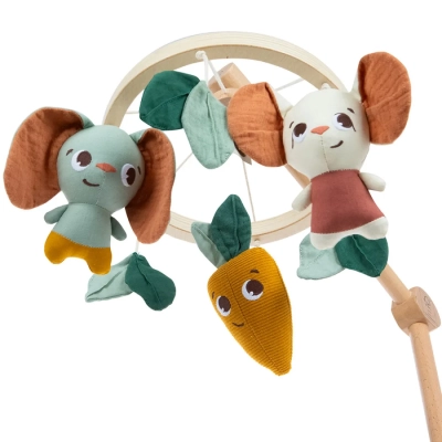 Еко Дървена въртележка TINY LOVE Garden of Adventures за бебешка кошара 0228.001