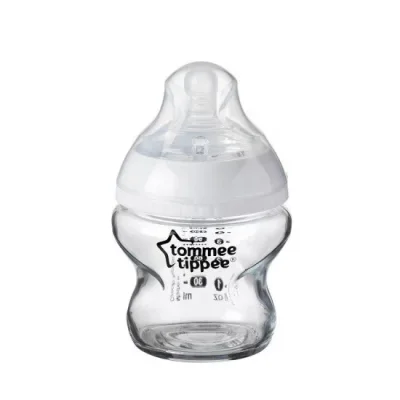 Tommee Tippee Стъклено шише за хранене EASI-VENT 0м+. 150 мл TT.0015