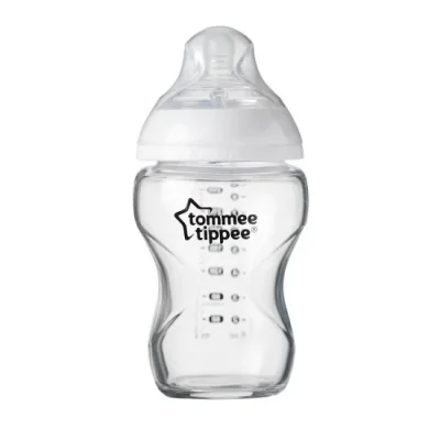 Tommee Tippee Стъклено шише за хранене EASI-VENT 0м+, 250 мл TT.0016
