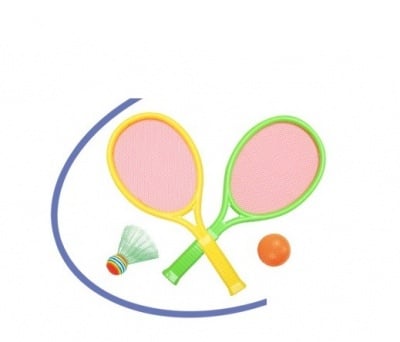 Комплект от две ракети за тенис с топче и перце