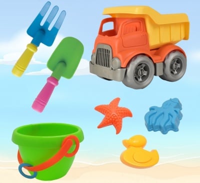 Комплект плажни играчки с камионче, 7 части