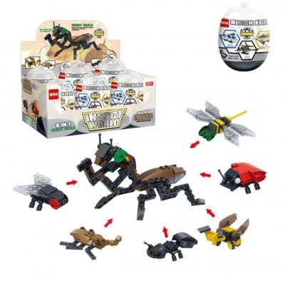 Конструктор с насекоми в яйце, 6 в 1