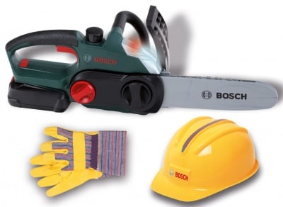 Работен комплект на Bosch - резачка, каска и ръкавици