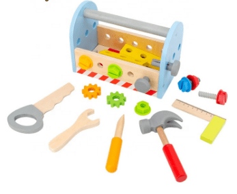Дървена играчка - кутия с инструменти, малка