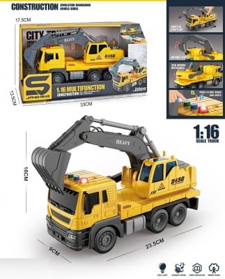 Детски инерционен камион с лопата, музика и светлини, 1:16