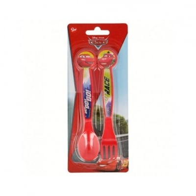 Прибори за хранене с картинка Колите, 2 бр., червени