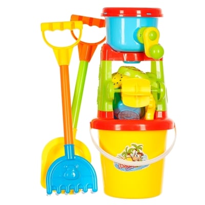 Детски плажен комплект за игра с мелница, 8 части