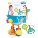 Мека плюшена дрънкалка PLAYGRO Кончето Хоп Троп, със 6 активности, 3м+, Синя 0354
