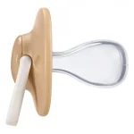 Комплект от 2 бр. ортодонтични залъгалки Tommee Tippee ANY TIME със симетричен силиконов биберон, 18-36м, кафяво и бежово с декор Пчела, в кутия за стерилизиране TT.0283 