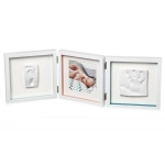 Бяла рамка за отпечатък за ръчичка и краче + снимка BABY ART My Baby Style Essentials, с бяло паспарту, 00061.001