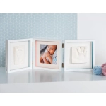 Бяла рамка за отпечатък за ръчичка и краче + снимка BABY ART My Baby Style Essentials, с бяло паспарту, 00061.001