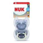 NUK First Choice биберон залъгалка, силикон, 0-6 мес., 2 бр., Day&Night, момче