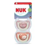 NUK First Choice биберон залъгалка, силикон, 18+ мес., 2 бр., Night, Заек/Овца