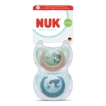 NUK First Choice биберон залъгалка, силикон, 18+ мес., 2 бр., Костенурка/Кит