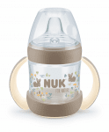 NUK for NATURE Шише за сок РР Temperature Control 150мл. със силиконов накрайник 6+мес. Крем