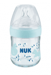 NUK NATURE SENSE Temperature Control Шише стъклено 120мл силиконов биберон 0+м S, softer