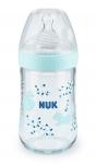 NUK NATURE SENSE Temperature Control шише стъклено 240мл. силиконов биберон р-р M Softer