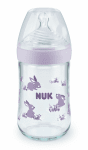 NUK NATURE SENSE Temperature Control шише стъклено 240мл. силиконов биберон р-р M Softer