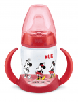 NUK First Choice РР шише Temperature Control 150мл със силиконов накрайник за сок Mickey red