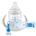 NUK First Choice РР шише Temperature Control 150мл със силиконов накрайник за сок Mickey grey