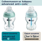 Комплект от 2 броя Биберони Tommee Tippee Advanced Anti-Colic+ Medium flow, 2 капки, среден поток за бебета на възраст 3+ месеца ТТ.0007