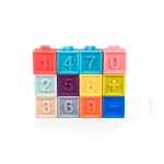 Беб. меки кубчета за игра с цифри 12 бр.