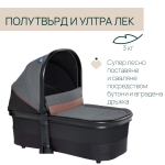 DUO СИСТЕМА MYSA  Black Satin количка, шаси и кош за новородено, 0м+ - J0117.01