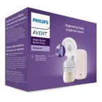 Единична електрическа помпа Natural Motion Philips AVENT SCF395/31 Advanced с 1 бр. полипропиленово шише от 125 мл с биберон Natural Response 0м+, 5 бр. торбички за кърма и 4 бр. подплънки 0615.001